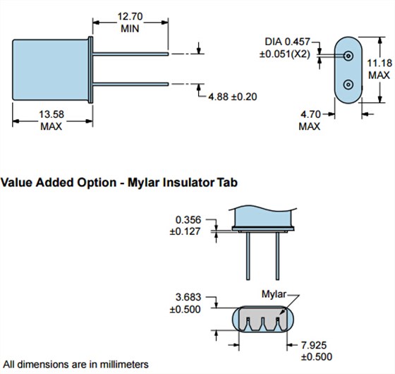 無源進口DIP引腳晶振,低頻率49U插件諧振器,EUDA20-14.31818M-I2晶振