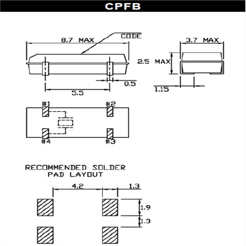CPFBZ-A2C4-32.768KD6,-40~85°C,卡迪納爾進(jìn)口晶振,32.768KHz