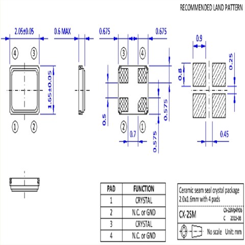 NKG晶振,S2SM20.0000F16M23-EXT,2016mm晶振,6G無(wú)線模塊晶振