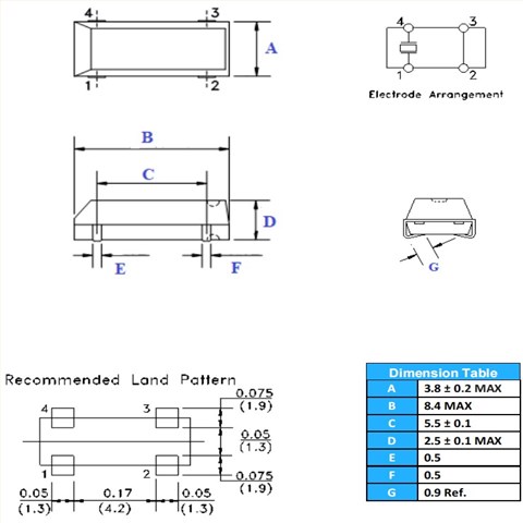 ELS25-32.768kHz-6-2-T,8038mm晶體,AEL時鐘晶振,陶瓷晶振