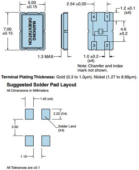 無源石英SMD諧振器,7050mm金屬面晶體,EA5070PA12-26.000M TR晶振