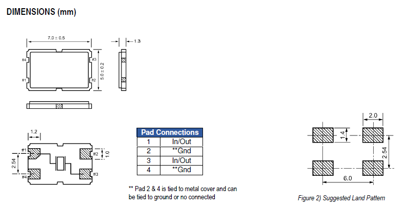 大體積晶體諧振器,進口7050四腳晶體,CSM-8Q晶振