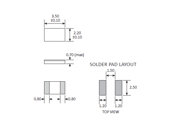 超強(qiáng)防焊裂性石英晶振,3.5*2.2mm陶瓷面晶體,CC6F晶振