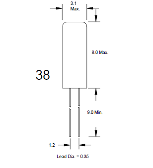 時(shí)鐘進(jìn)口圓柱晶體,插件3*8無(wú)源晶振,38晶振