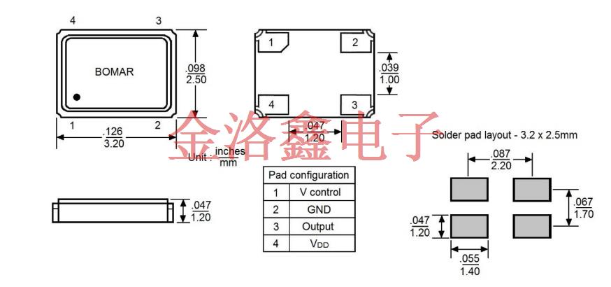 B1825-ADBS3N-20.000000,BOMAR博馬爾晶振,B1825有源壓控晶振 B1825-ADBS3N-20.000000,BOMAR博馬爾晶振,B1825有源壓控晶振